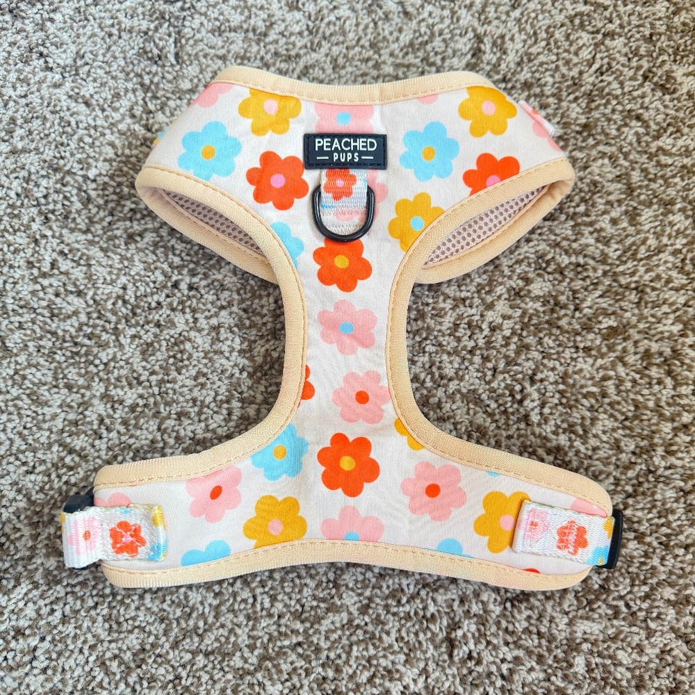 Adjustable Dog Harness - Flower Pet Harness - Cute Floral Dog Harness